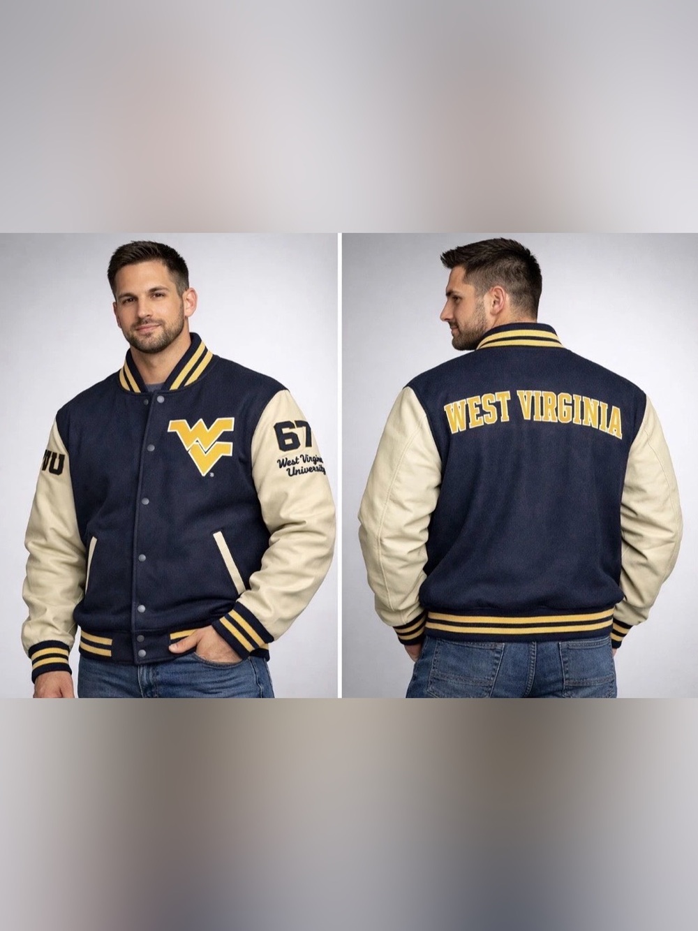 West Virginia Mountaineers Letterman Jacket Size 2XLarge ***See All pictures*